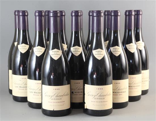 Ten bottles of Charmes Chambertin Les Mazoyeres Grand Cru, 1999. and four bottles of Gevrey Chambertin Les Mazoyeres, 1999.